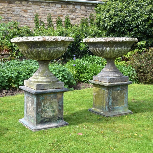 PAIR OF LARGE 19TH CENTURY TERRACOTTA URNS