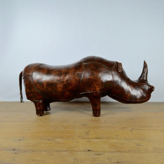 Large Leather Rhino Footstool