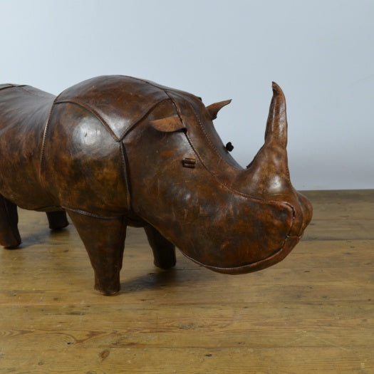 Large Leather Rhino Footstool