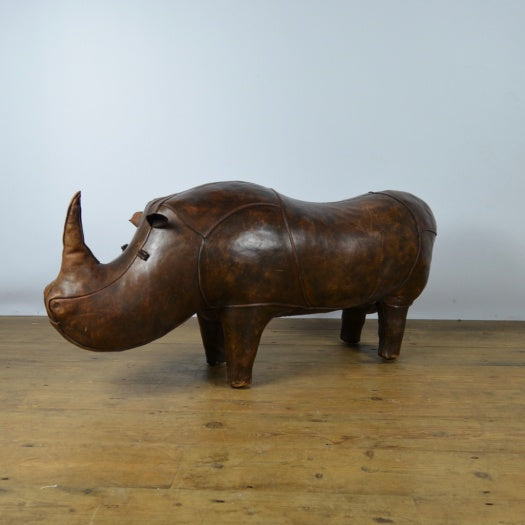 Large Leather Rhino Footstool