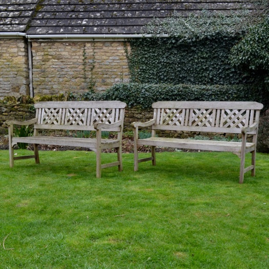 Pair of Teak Garden Benches