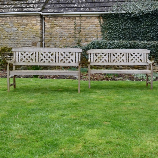 Pair of Teak Garden Benches