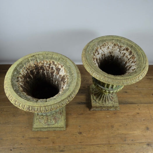 Pair Of 19th Century Campana Garden Urns