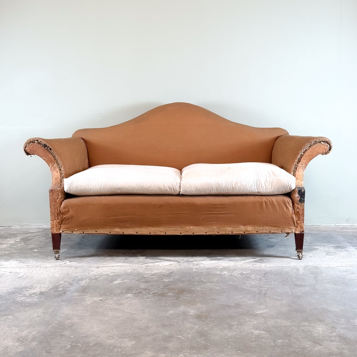 C1300 Edwardian Camel Back Sofa
