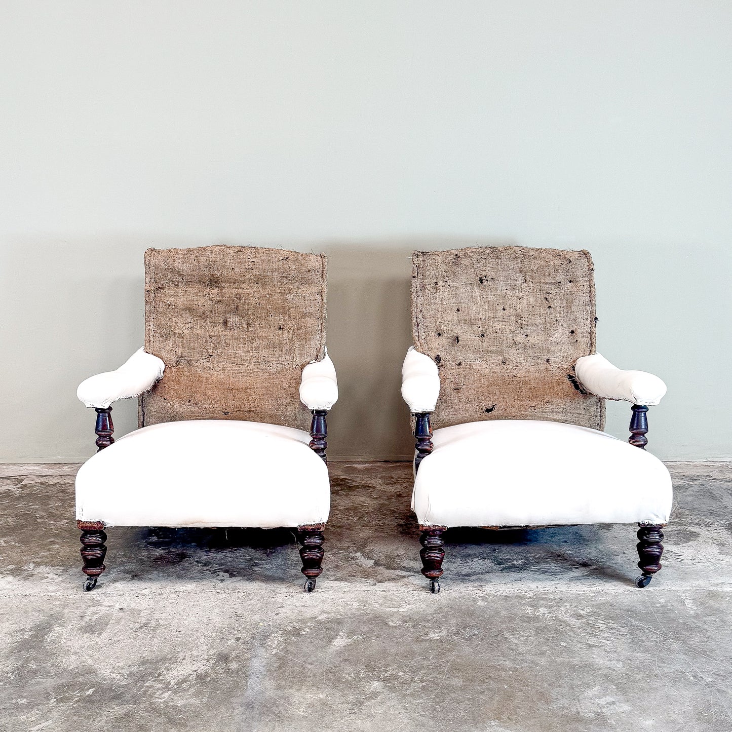 C008a Large Pair of Open Arm Library Chairs