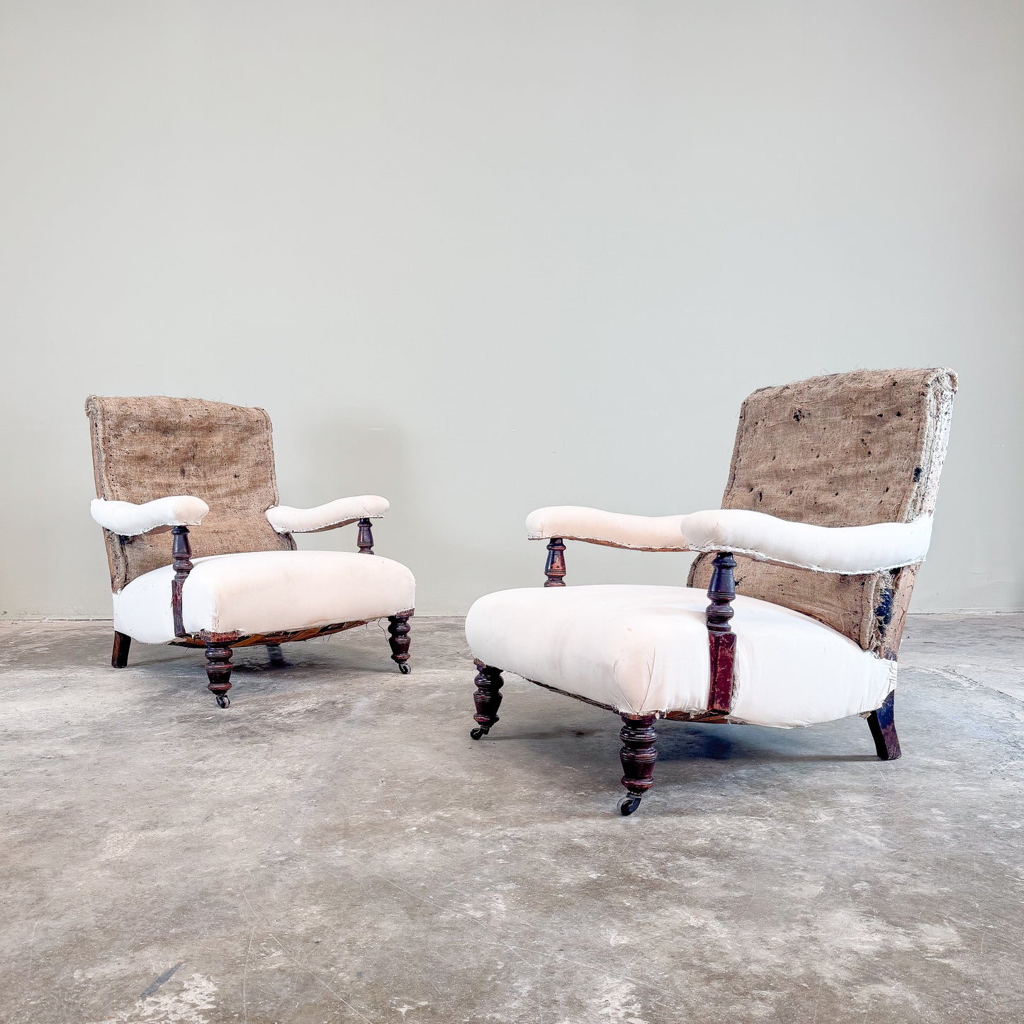 C008a Large Pair of Open Arm Library Chairs