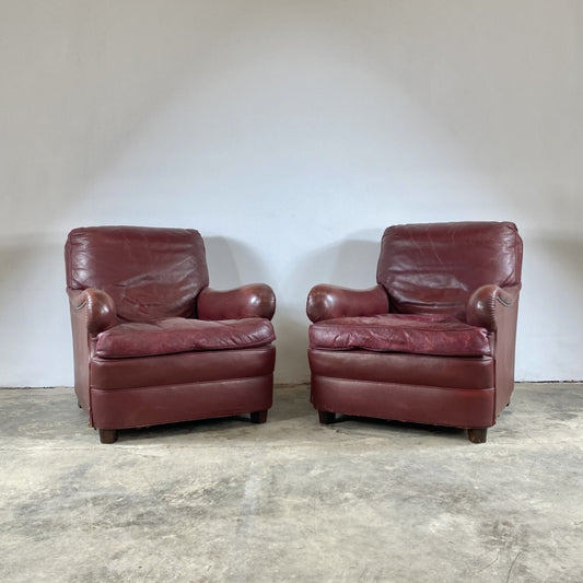 Pair of 20th Century Leather Armchairs