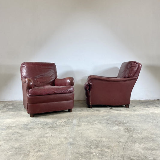 Pair of 20th Century Leather Armchairs