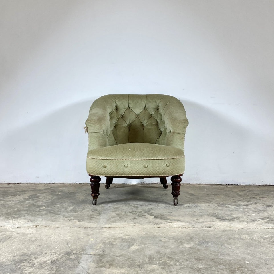 Pair of Buttoned Tub Chairs