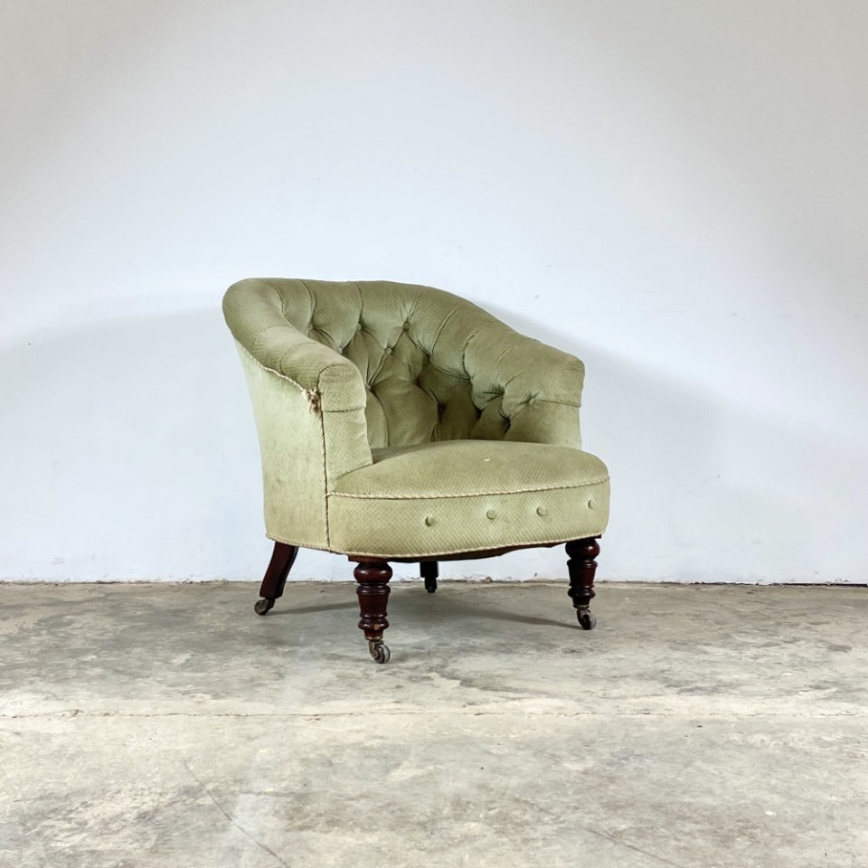 Pair of Buttoned Tub Chairs