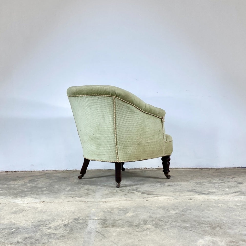 Pair of Buttoned Tub Chairs