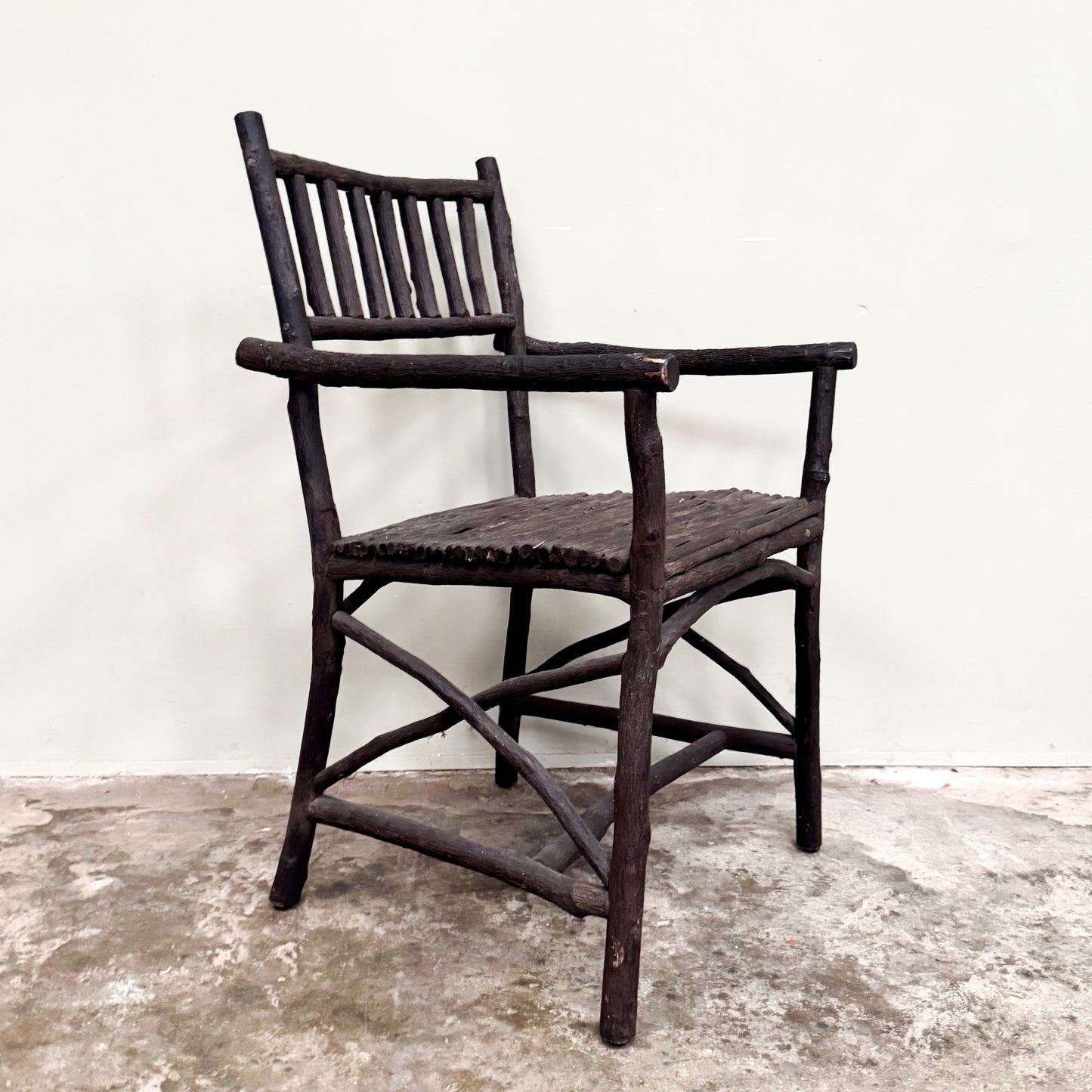 C1281 Set of Four Ebonised Twig Chairs