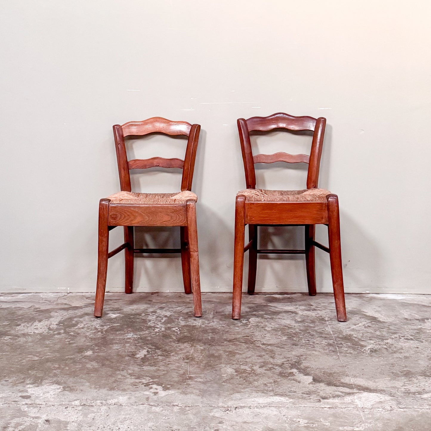 C022a Pair of 19th Century French Rustic Side Chairs