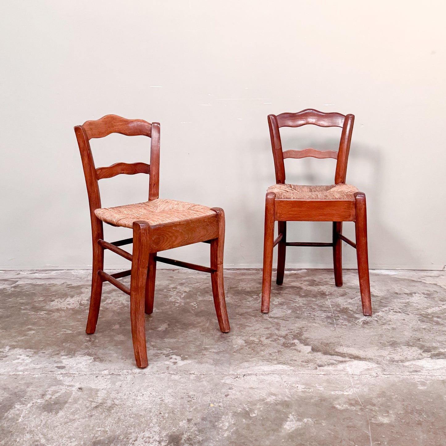 C022a Pair of 19th Century French Rustic Side Chairs