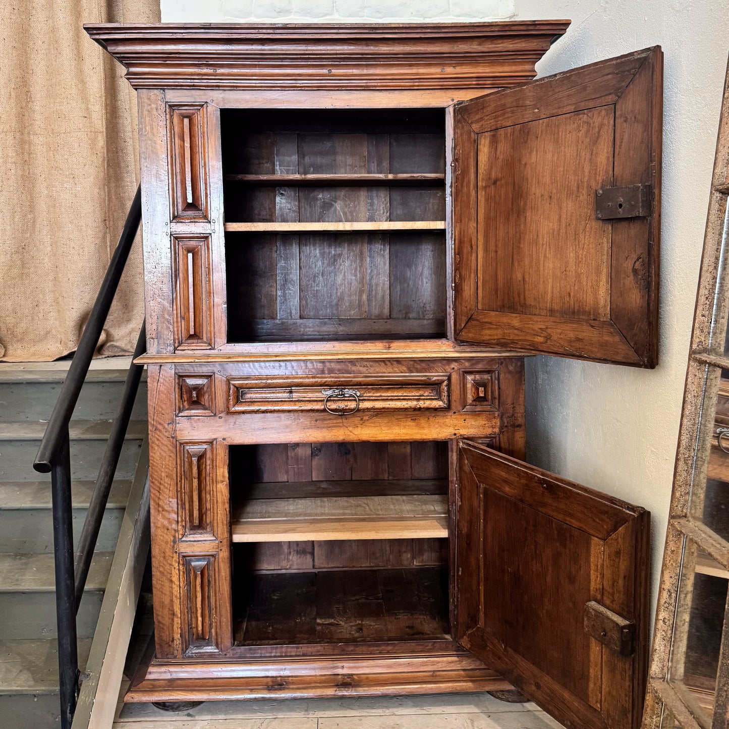 1318 Large Italian Walnut Cupboard