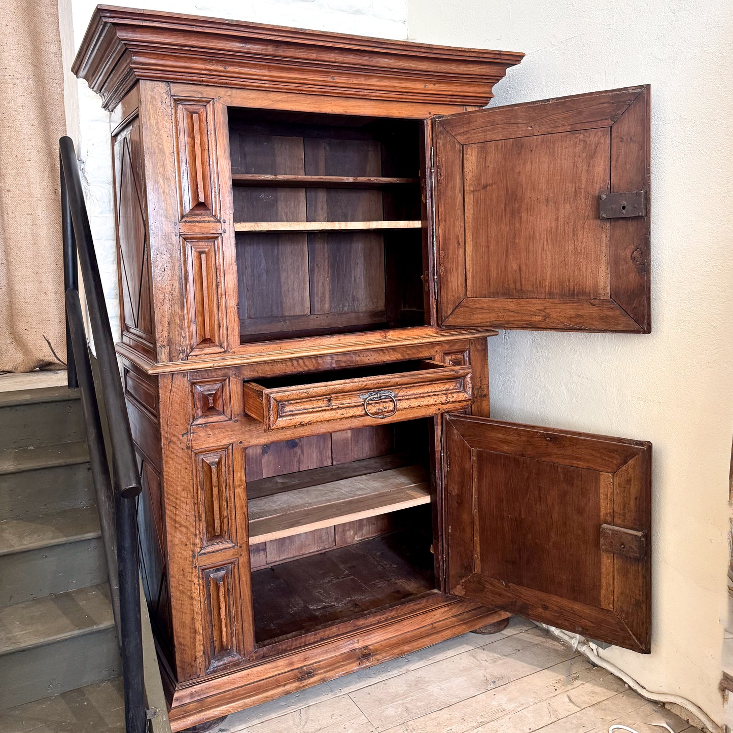 1318 Large Italian Walnut Cupboard