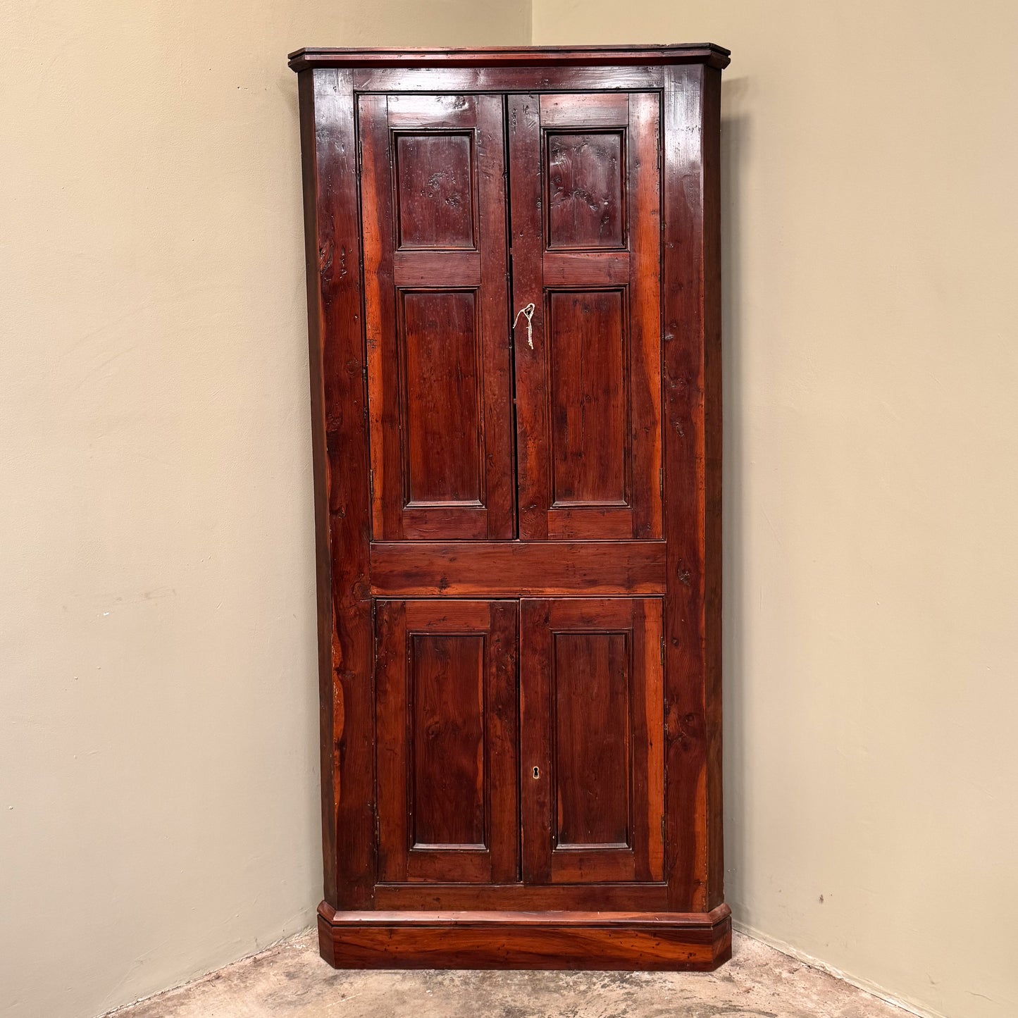1124 Yew Wood Corner Cupboard