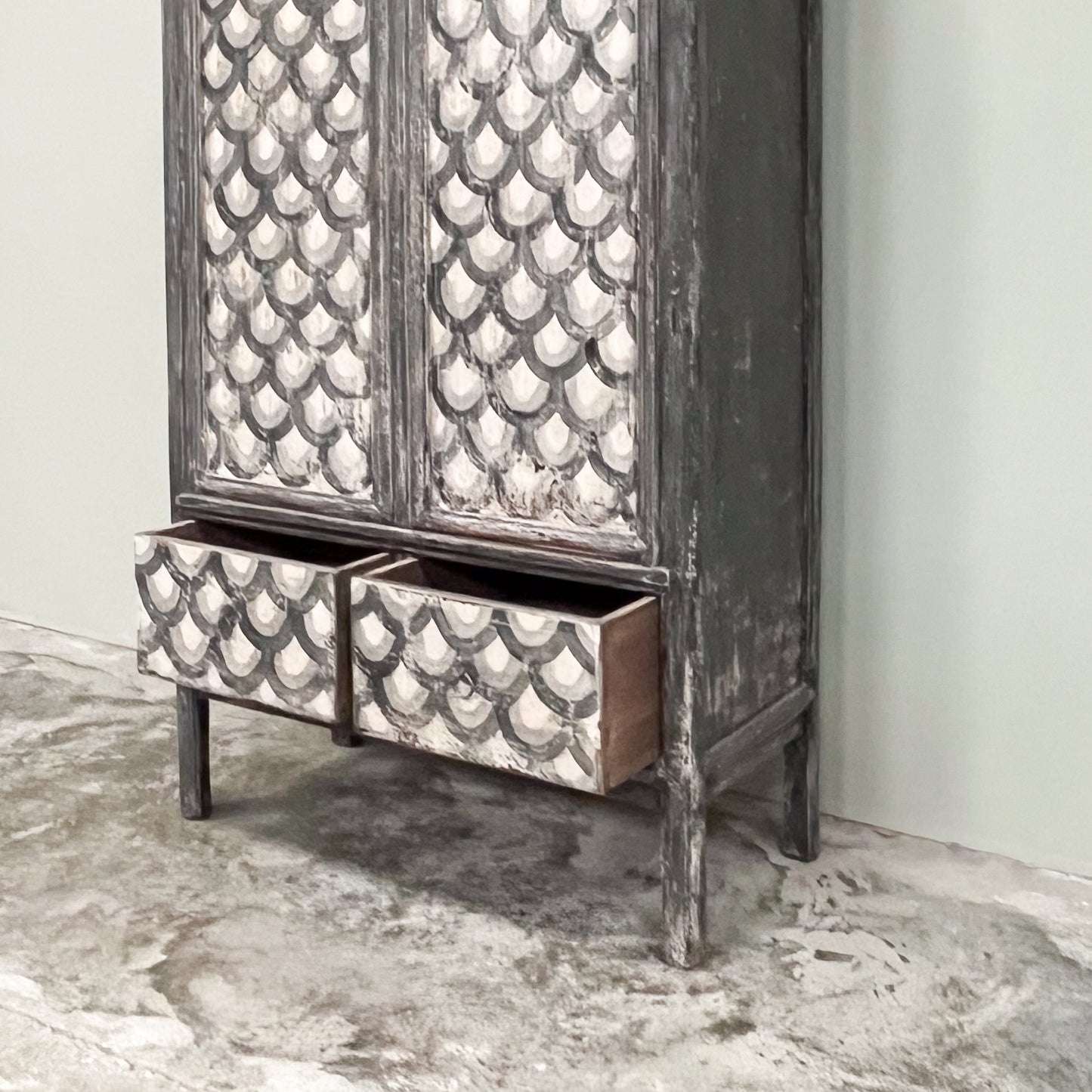 1255 Contemporary Hand Painted Cabinet