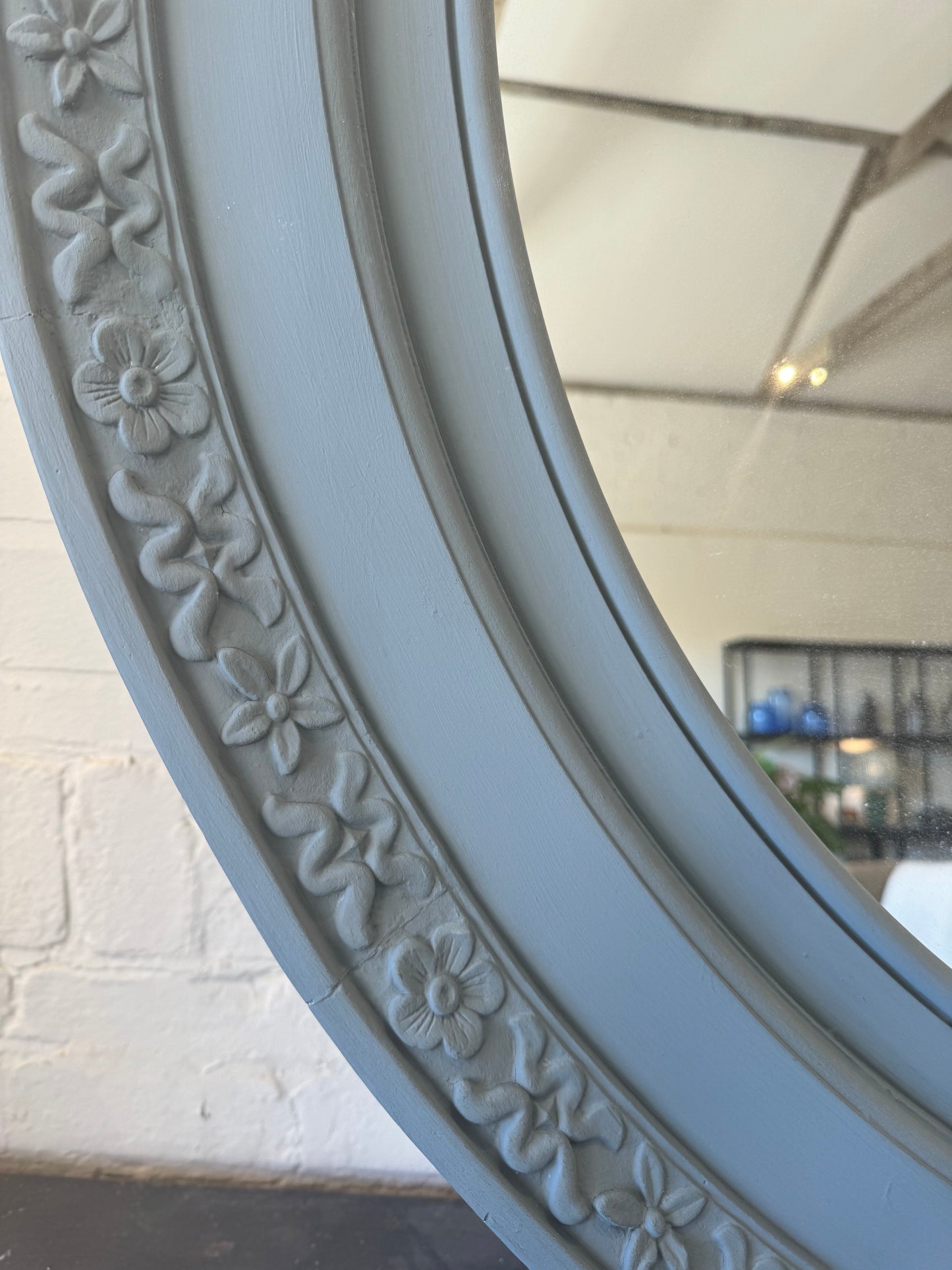 BM001 Large Round Blue Mirror