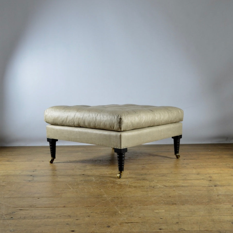 Footstool With Ebonised Legs