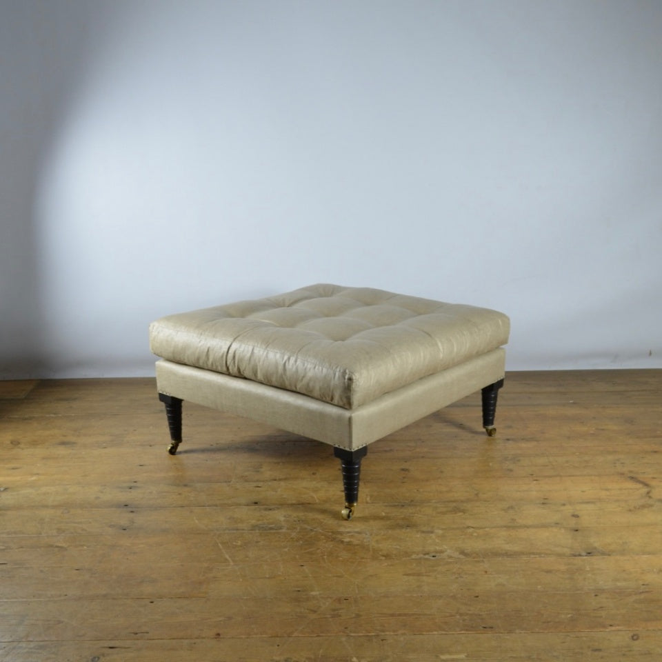 Footstool With Ebonised Legs