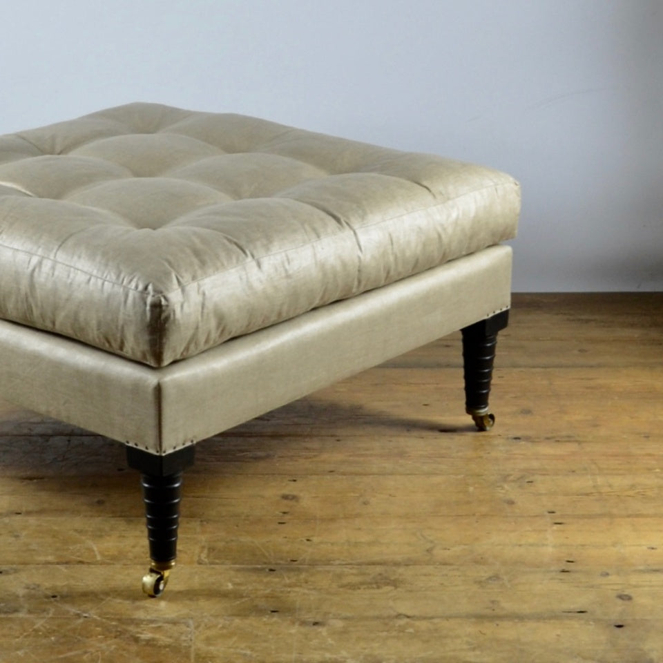 Footstool With Ebonised Legs