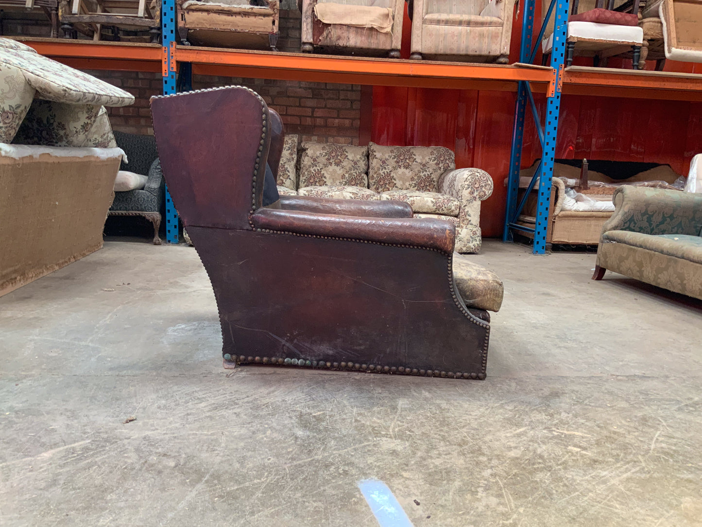 W12 Large Deep Seated Leather Wingback